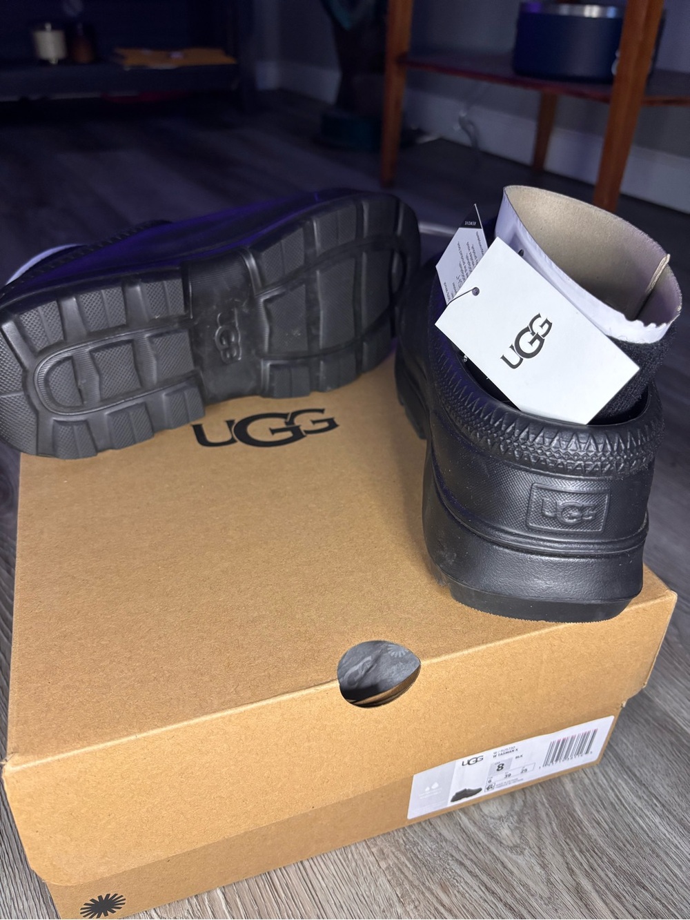 UGG Tasman X Black Rain Boots Women’s 8 NWT